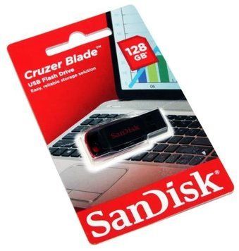 Флеш накопичувач USB 128Gb SanDisk Cruzer Blade, Black/Red, USB 2.0 (SDCZ50-128G-B35) 4104270 фото