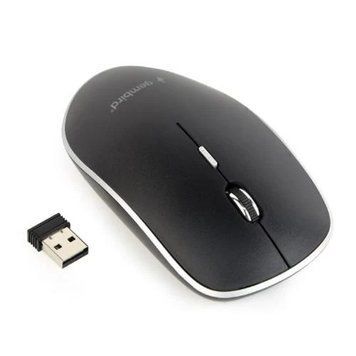 Миша Gembird MUSW-4B-01 бездротова, Black, dpi:1600, USB, 2xAAА (MUSW-4B-01) 5796810 фото