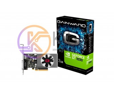 Видеокарта GeForce GT1030, Gainward, 2Gb DDR4, 64-bit, HDMI DP, 1379 2100MHz, Lo 4987410 фото