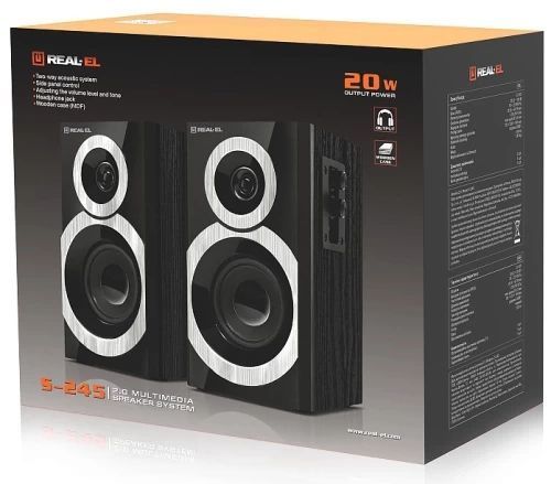 Колонки 2.0 REAL-EL S-245 Black 8977920 фото
