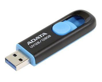 Флеш накопичувач USB 128Gb ADATA UV128, Black/Blue, USB 3.2 Gen 1 (AUV128-128G-RBE) 8049480 фото