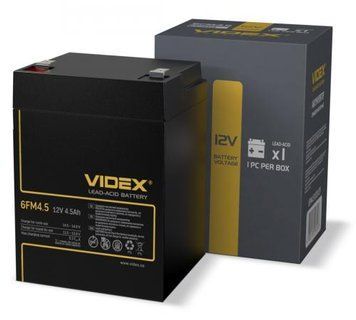 Акумуляторна батарея Videx 6FM4.5, 12V, 4.5 Агод, AGM, T2 7491630 фото