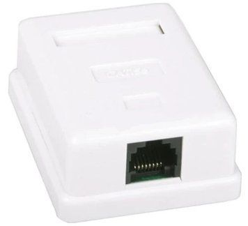 Розетка RJ45 (мережева), 1-портова UTP, біла, 5E категорія, Kingda (KD-WP6034-C5e) 8501640 фото