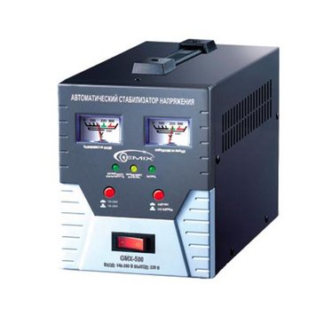 Стабілізатор Gemix GMX-500, 500 VA (350 Вт), вхід. напруга 140-260В, вих. напруга 220В + - 6,8% 3814410 фото