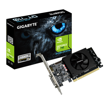 Видеокарта GeForce GT710, Gigabyte, 2Gb GDDR5, 64-bit (GV-N710D5-2GL) 4614840 фото
