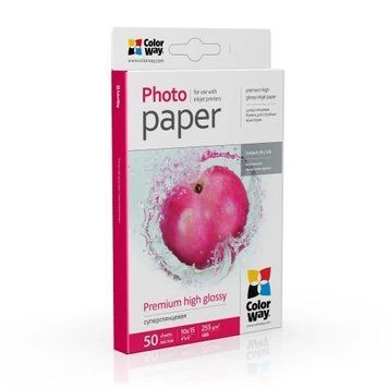 Фотобумага ColorWay, суперглянцевий, A6 (10x15), 255 г/м&sup2;, 50 л (PSG2550504R) 9380460 фото