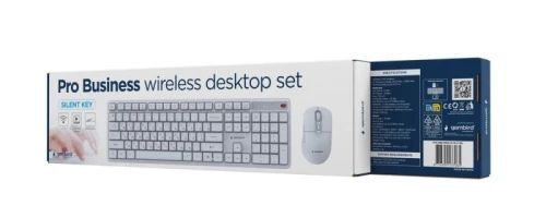 Комплект беспроводной Gembird Pro Business, White, Silent Key (KBS-WMS-01-W-CYRL) 9854460 фото