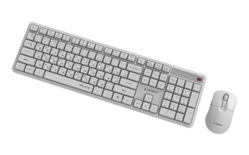 Комплект беспроводной Gembird Pro Business, White, Silent Key (KBS-WMS-01-W-CYRL) 9854460 фото