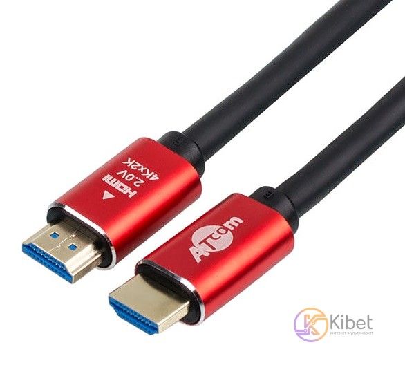 Кабель HDMI - HDMI 10 м Atcom Black/Red, V2.0, позолочені конектори (24910) 6189720 фото
