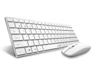 Комплект бездротовий Rapoo 9300M White, Optical, клавіатура+миша (9300M White) 5406720 фото