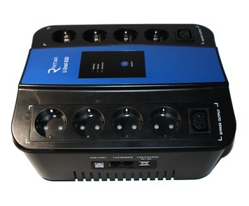 Джерело безперебійного живлення Ritar RS628U U-Smart-1000 (600W), LED, AVR, 3st, 8xSCHUKO socket, 1x12V9Ah, USB x2, RJ45, plast 4812810 фото