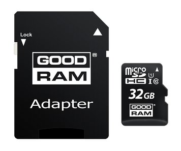 Карта памяти microSDHC, 32Gb, Goodram M1AA, SD адаптер (M1AA-0320R12) 5118570 фото