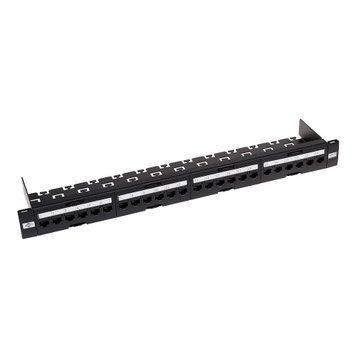 Патч-панель 24 порти, 19", Atcom, 1U, Cat.6, UTP, Black, з організатором кабелів (P6148) 9267540 фото