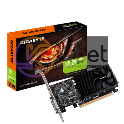 Видеокарта GeForce GT1030, Gigabyte, 2Gb DDR5, 64-bit, DVI HDMI, 1506 6008MHz, L 5130270 фото