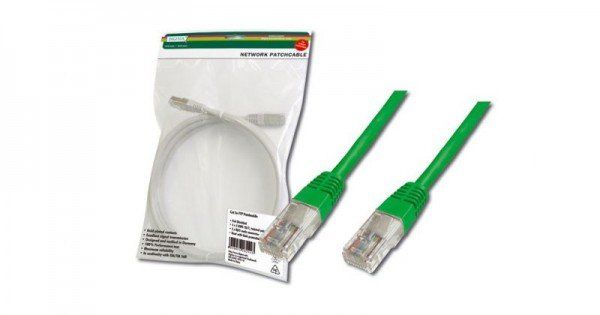 Патч-корд 1 м, UTP, Green, Digitus, литой, RJ45, кат.5е, медь (DK-1511-010/G) 5502540 фото