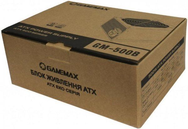 Блок питания 500 Вт, GameMax GM-500B, Black 5308080 фото