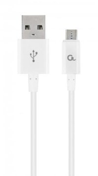 Кабель USB - micro USB 1 м Cablexpert White, 2.1А, преміум (CC-USB2P-AMmBM-1M-W) 5330040 фото