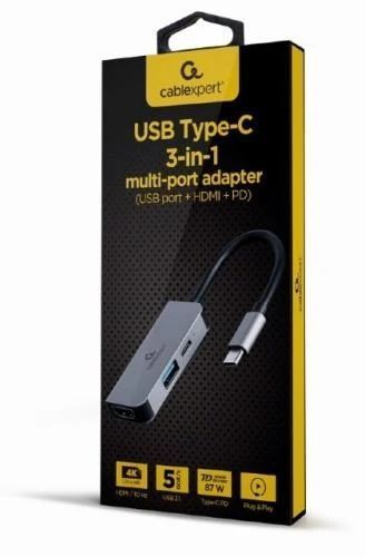 Хаб USB Cablexpert "3-in-1", Grey (A-CM-COMBO3-02) 7747740 фото