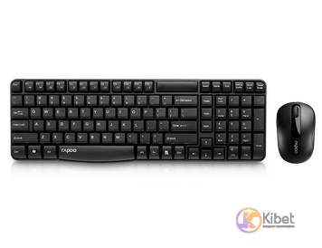 Комплект беспроводной Rapoo X1800S Black, Optical, клавиатура+мышь 5406780 фото