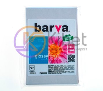 Фотопапір Barva, глянсовий, A6 (10x15), 200 г/м², 100 арк, серія 'Everyday' (IP-CE200-217) 4284150 фото
