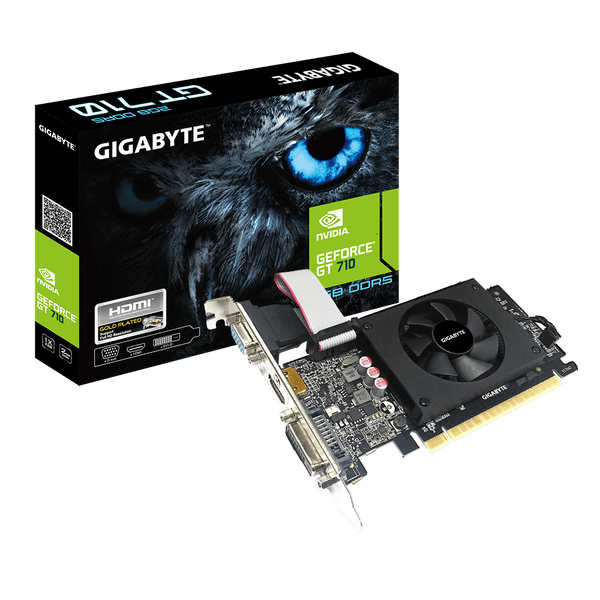 Відеокарта GeForce GT710, Gigabyte, 2Gb GDDR5, 64-bit (GV-N710D5-2GIL) 5615610 фото