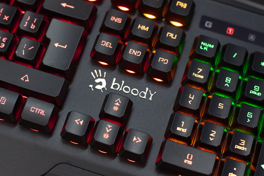Клавиатура Bloody B150N, USB Black Игровая, неоновая подсветка, эффекты "волна" и "дыхание" 5239350 фото