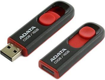 Флеш накопичувач USB 16Gb ADATA C008, Black/Red, USB 2.0 (AC008-16G-RKD) 4252620 фото