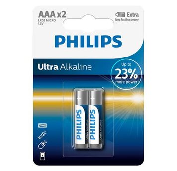 Батарейки AAA, Philips, лужні, 2 шт, 1.5V, Blister (LR03E2B/10) 3599190 фото