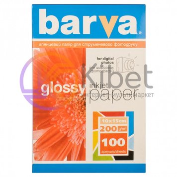 Фотопапір Barva, глянсовий, A6 (10x15), 200 г/м², 100 арк, серія 'Original' (IP-C200-125) 1370400 фото
