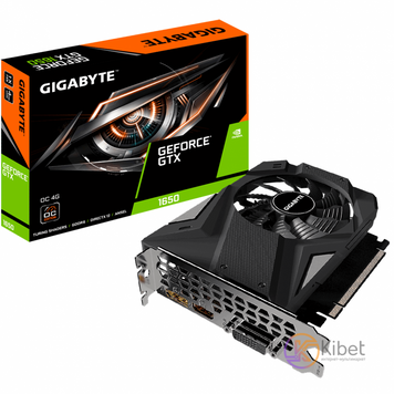 Видеокарта GeForce GTX 1650, Gigabyte, OC, 4Gb GDDR6, 128-bit, DVI HDMI DP, 1635 6125550 фото