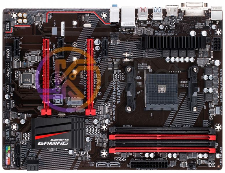 Материнская плата AM4 (B350) Gigabyte GA-AB350-Gaming, B350, 4xDDR4, CrossFire, 4747890 фото