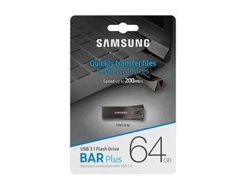 Флеш накопичувач USB 64Gb Samsung Bar Plus, Titaniun Grey, USB 3.1 Gen 1 (MUF-64BE4/APC) 4840740 фото