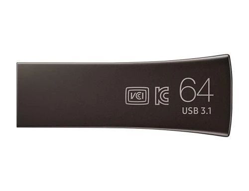 Флеш накопичувач USB 64Gb Samsung Bar Plus, Titaniun Grey, USB 3.1 Gen 1 (MUF-64BE4/APC) 4840740 фото