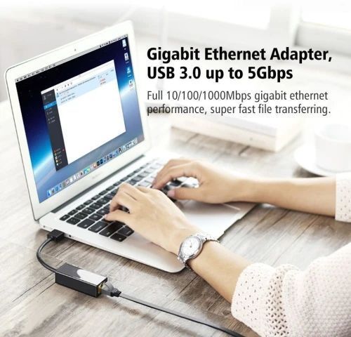Мережевий адаптер Ugreen CR111, Black, USB 3.0 - RJ45 (Гбіт/с), 10 см (20256) 9732720 фото