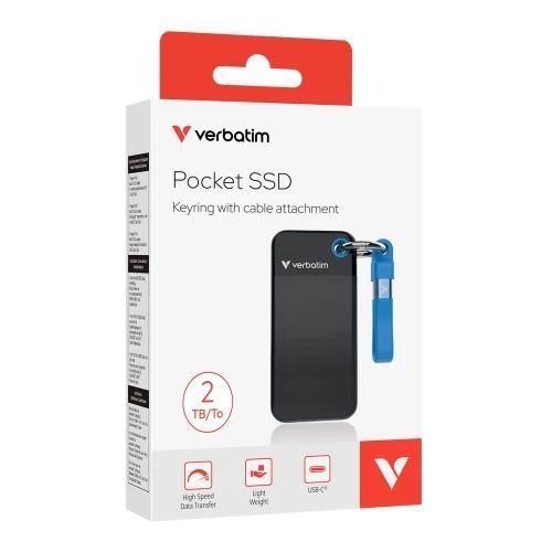 Внешний накопитель SSD, 2Tb, Verbatim Pocket, Black (32195) 9109230 фото