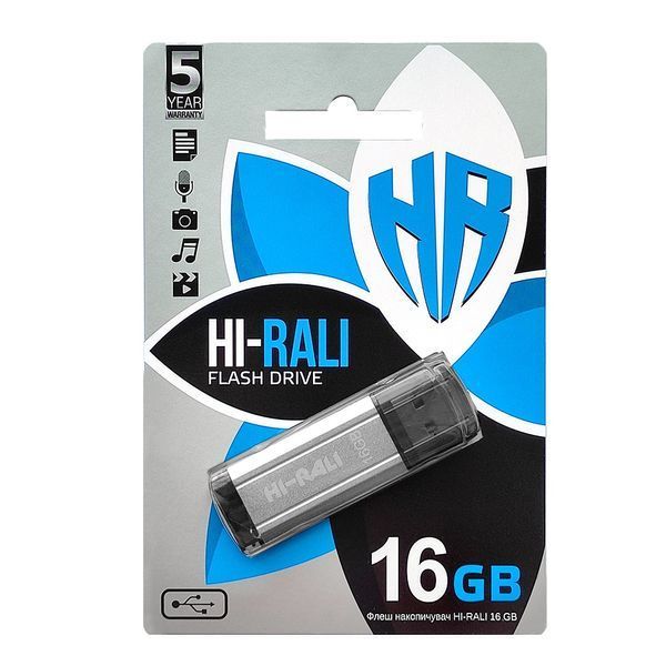 Флеш накопичувач USB 16Gb Hi-Rali Stark, Silver, USB 2.0 (HI-16GBSTSL) 5411460 фото