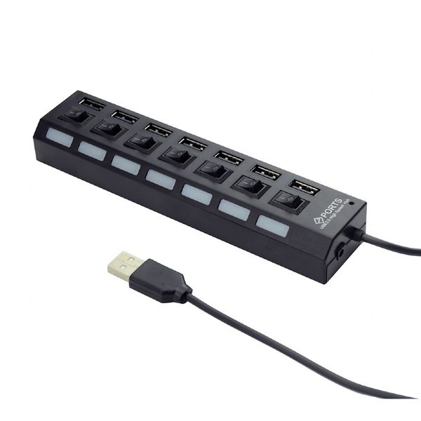 Концентратор USB 2.0 Gembird UHB-U2P7-03 USB 2.0, 7 портов, выключатель на каждый порт, блок питания 5329230 фото