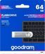 Флеш накопичувач USB 64Gb Goodram UNO3, Silver, USB 3.2 Gen 1 (UNO3-0640S0R11) 8532090 фото 3