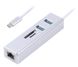 Адаптер Maxxter, Grey, USB Type-С (M) - 2*USB 3.0 (F) / RJ-45 (F) Gigabit Ethernet, металл 6629550 фото 1