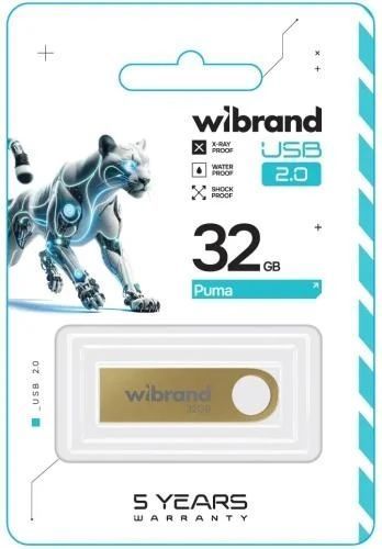 Флеш накопитель USB 32Gb Wibrand Puma, Gold, USB 2.0 (WI2.0/PU32U1G) 8602650 фото