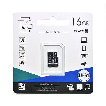 Карта пам'яті microSDHC, 16Gb, T&G, без адаптера (TG-16GBSD10U1-00) 4768200 фото