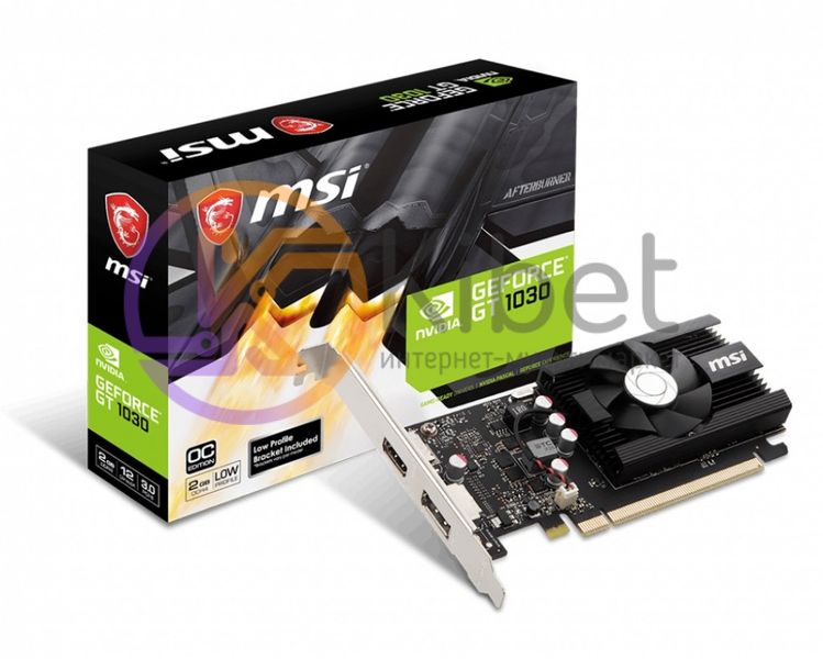 Видеокарта GeForce GT1030 OC, MSI, 2Gb DDR4, 64-bit, HDMI DP, 1430 2100MHz, Low 5088510 фото