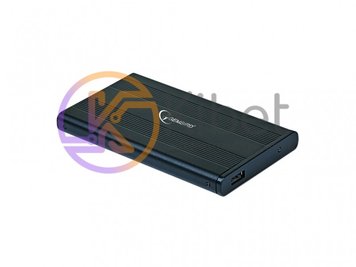Кишеня зовнішня 2.5' Gembird, Black, USB 2.0, 1xSATA HDD/SSD, живлення по USB, алюмінієвий корпус (EE2-U2S-5) 3609330 фото