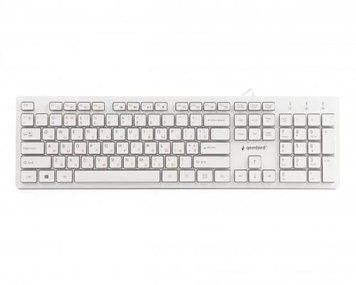 Клавиатура Gembird KB-MCH-03-W-UA тонкая, мультимедийная, USB, White (KB-MCH-03-W-UA) 6496890 фото