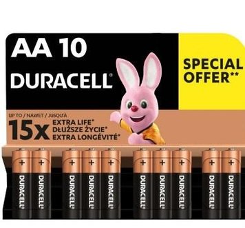 Батарейка AA (LR6), лужна, Duracell Duralock Basic, 10 шт, 1.5V, (MN1500 10BL) 7200270 фото