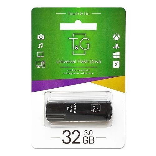 Флеш накопитель USB 32Gb T&G Vega TG121, Black, USB 3.0 (TG121-32GB3BK) 9155940 фото