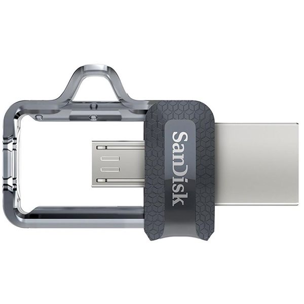 Флеш накопичувач USB 128Gb SanDisk Ultra Dual m3.0, Black, microUSB / USB 3.0 (SDDD3-128G-G46) 5629260 фото