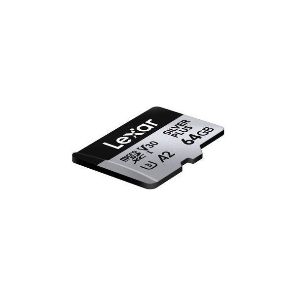 Карта памяти microSDXC, 64Gb, Lexar Silver Plus, без адаптера (LMSSIPL064G-BNANG) 9256950 фото