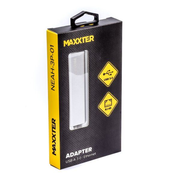 Адаптер Maxxter, Grey, USB 3.0 - 3*USB 3.0 (F) / RJ-45(F) Gigabit Etherne 1000 Mbps, металл 6629580 фото