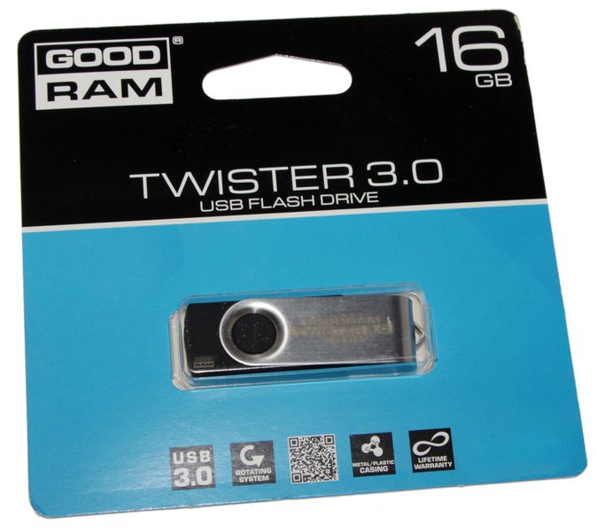 Флеш накопитель USB 16Gb Goodram UTS3, Black, USB 3.2 Gen 1 (UTS3-0160K0R11) 4083390 фото